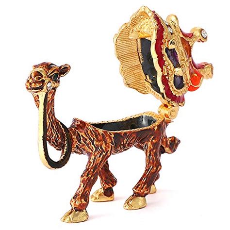 QIFU Hand Painted Enameled Mini Camel Decorative Hinged 